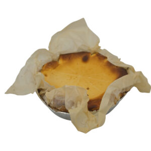 Burnt Cheescake poackshot on white background